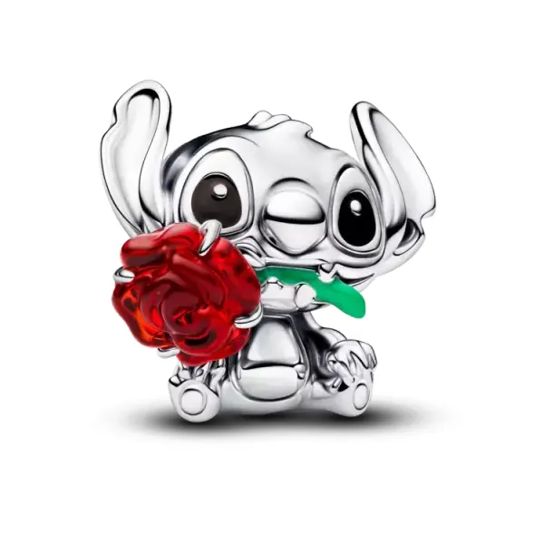 Disney Stitch Rose Murano Glass Charm Vaughan's Jewelry Edenton, NC