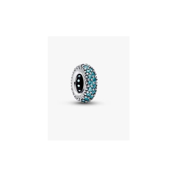 Ice Blue Stone Spacer Charm Image 2 Vaughan's Jewelry Edenton, NC