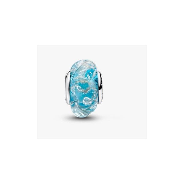 Turquoise Murano Glass & Glitter Charm Image 2 Vaughan's Jewelry Edenton, NC