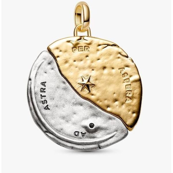 Sun & Moon Oversided Medallion Dangle Charm Image 2 Vaughan's Jewelry Edenton, NC