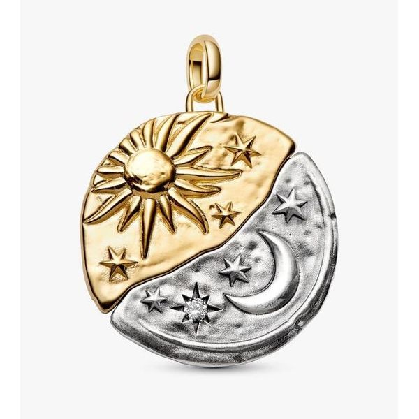 Sun & Moon Oversided Medallion Dangle Charm Vaughan's Jewelry Edenton, NC