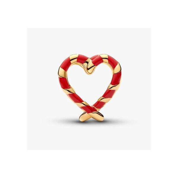 Candy Cane Openwork Heart Charm Vaughan's Jewelry Edenton, NC