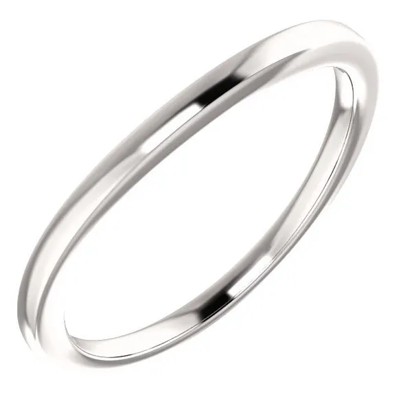 14k WG Polished Curved Wedding Band Vaughan's Jewelry Edenton, NC