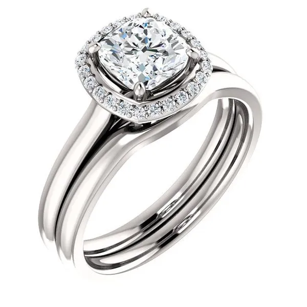 14k WG 0.10CT Vintage-Inspired Halo-Style Engagement Ring Mounting (Center Sold Separately) Vaughan's Jewelry Edenton, NC