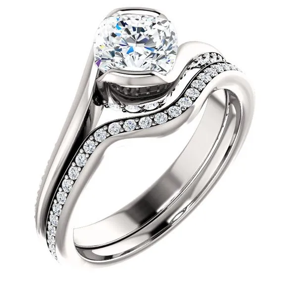 14k WG 0.17CT Contoured Diamond Channel Set Band Image 2 Vaughan's Jewelry Edenton, NC