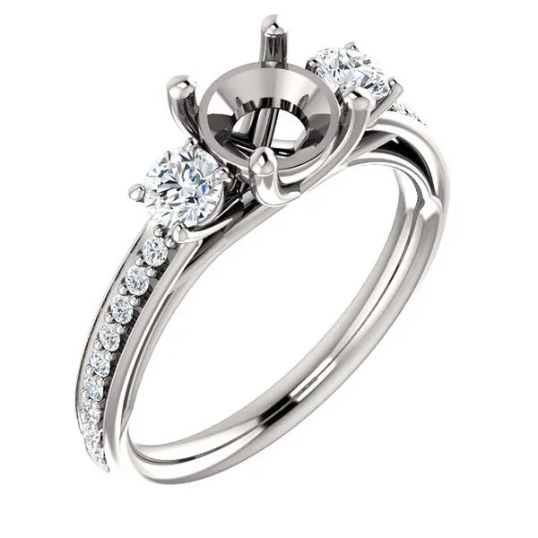14k WG 0.25CT Contoured Diamond Channel Set Band Image 2 Vaughan's Jewelry Edenton, NC