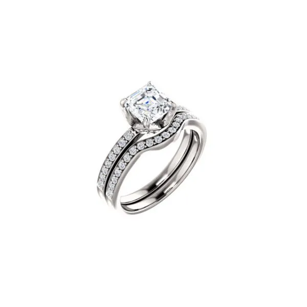 14k WG 0.17CT Contoured Diamond Wedding Band Image 2 Vaughan's Jewelry Edenton, NC