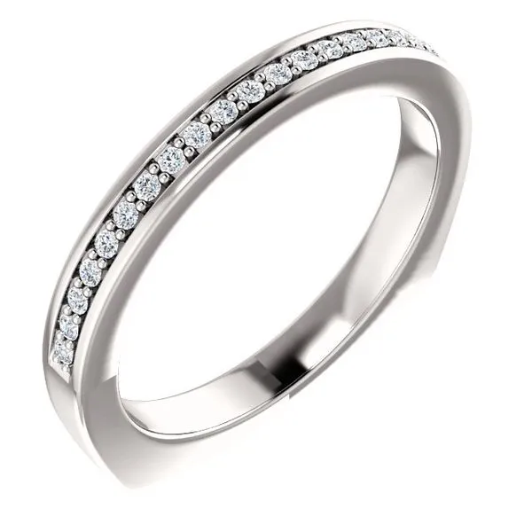14k WG 0.125CT Diamond Wedding Band on European Shank Vaughan's Jewelry Edenton, NC