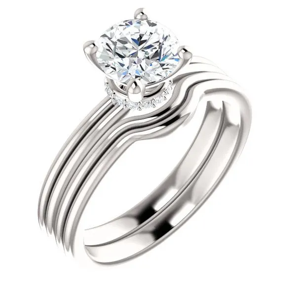 14k WG 0.06CT Diamond Accented Head (Center Sold Separately) Vaughan's Jewelry Edenton, NC