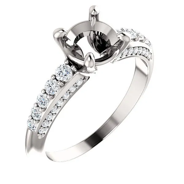 14k WG 0.375CT Diamond Accented Engagement Ring Mounting (Center Sold Separately) Image 2 Vaughan's Jewelry Edenton, NC