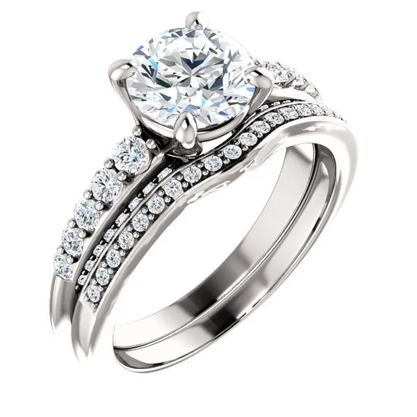 14k WG 0.375CT Diamond Accented Engagement Ring Mounting (Center Sold Separately) Vaughan's Jewelry Edenton, NC