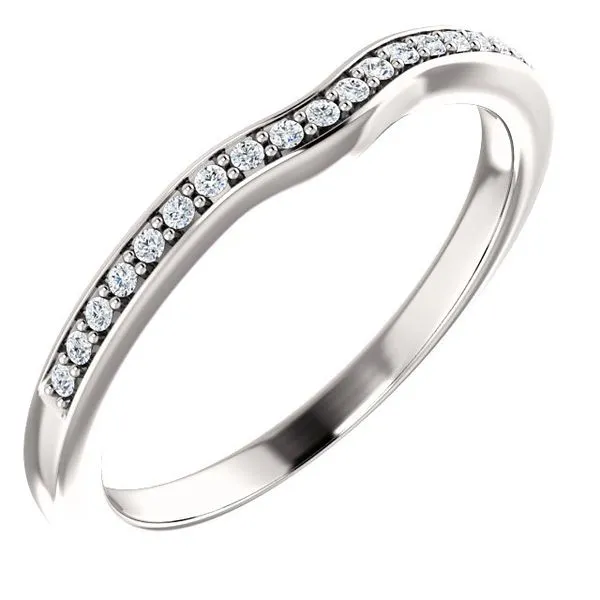 14k WG 0.08CT Contoured Diamond Wedding Band Vaughan's Jewelry Edenton, NC