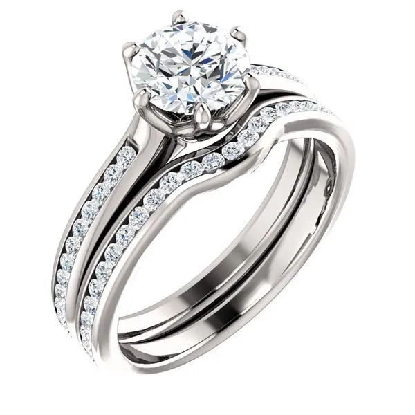 14k WG 0.33CT Contoured Diamond Channel Set Wedding Band Image 2 Vaughan's Jewelry Edenton, NC