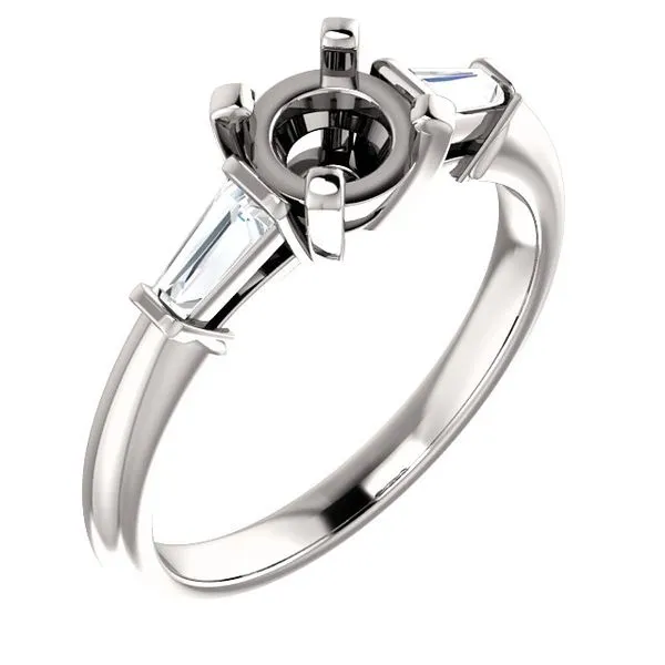 14k WG 0.50CT Baguette Side Diamonds Engagement Ring Mounting (Center Sold Separately) Image 2 Vaughan's Jewelry Edenton, NC