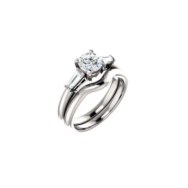 14k WG 0.50CT Baguette Side Diamonds Engagement Ring Mounting (Center Sold Separately) Vaughan's Jewelry Edenton, NC
