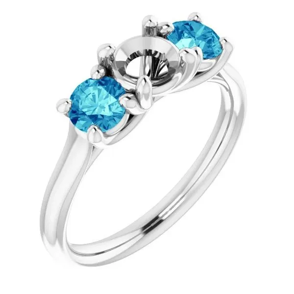 14k WG 0.75CT 3-Stone Round Diamond Side Engagement Ring Mounting (Center Sold Separately) Image 2 Vaughan's Jewelry Edenton, NC