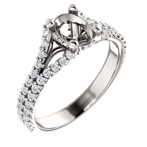 14k WG 0.50CT Diamond Split Shank Engagement Ring Mounting (Center Sold Separately) Image 2 Vaughan's Jewelry Edenton, NC