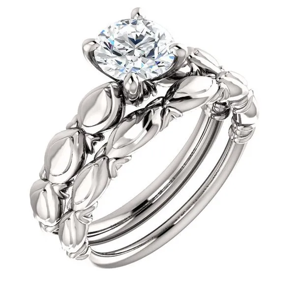 14k WG Sculptural-Inspired Wedding Band Image 2 Vaughan's Jewelry Edenton, NC