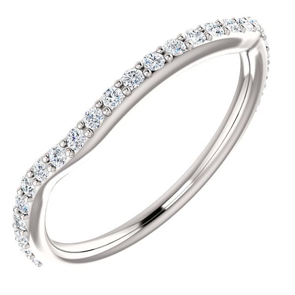 14k WG 0.25CT Curved Diamond Wedding Band Vaughan's Jewelry Edenton, NC