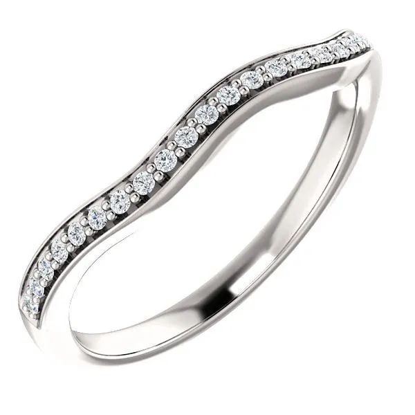 14k WG 0.10CT Curved Diamond Band Vaughan's Jewelry Edenton, NC