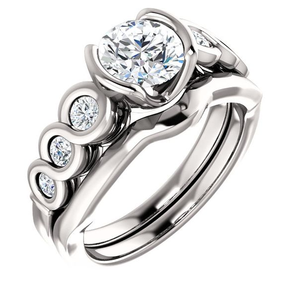 14k WG 0.33CT Bezel Set Diamond Accented Engagement Ring Mounting (Center Sold Separately) Vaughan's Jewelry Edenton, NC