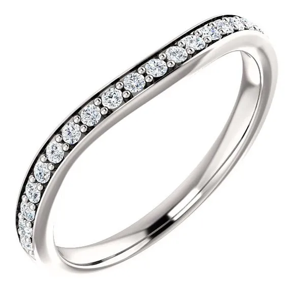 14k WG 0.20CT Curved Diamond Band Vaughan's Jewelry Edenton, NC
