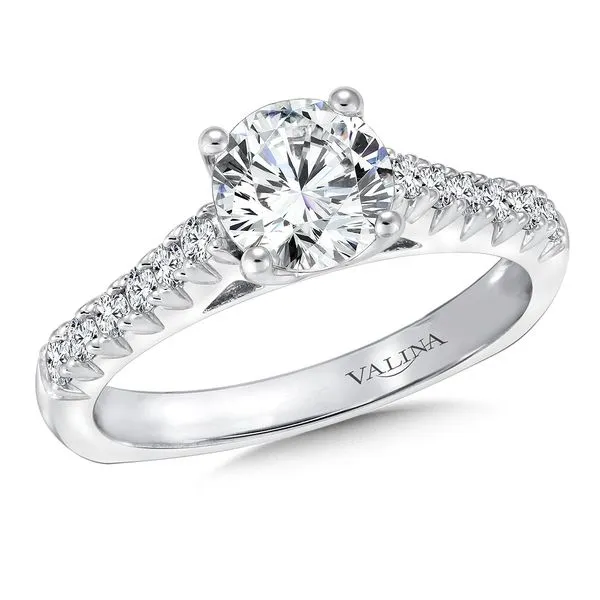14k WG 0.29CT Diamond Accented Engagement Ring Mounting (Center Sold Separately) Vaughan's Jewelry Edenton, NC