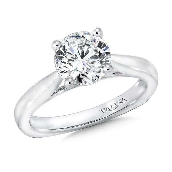 14k WG 0.01CT 4-Prong Solitaire Engagement Ring Mounting (Center Sold Separately) Vaughan's Jewelry Edenton, NC