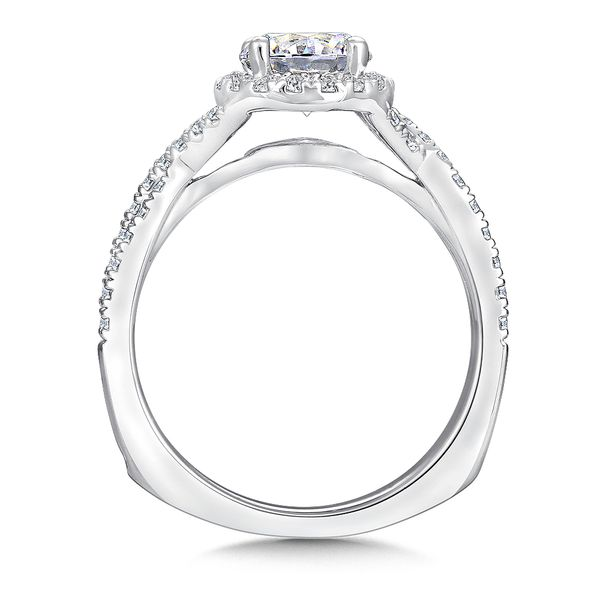 14k WG 0.32CT Halo Crossover Diamond Accented Engagement Ring Mounting (Center Sold Separately) Image 2 Vaughan's Jewelry Edenton, NC