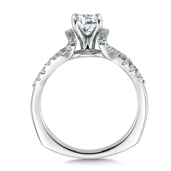 14k WG 0.24CT Diamond Accented Criss Cross Engagement Ring Mounting (Center Sold Separately) Image 2 Vaughan's Jewelry Edenton, NC