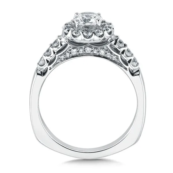 14k WG 0.47CT Halo & Diamond Accented Engagement Ring Mounting (Center Sold Separately) Image 2 Vaughan's Jewelry Edenton, NC