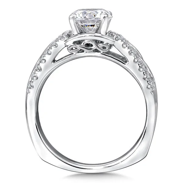 14k WG 0.28CT Diamond Accented Infinity Criss Cross Engagement Ring Mounting (Center Sold Separately) Image 2 Vaughan's Jewelry Edenton, NC