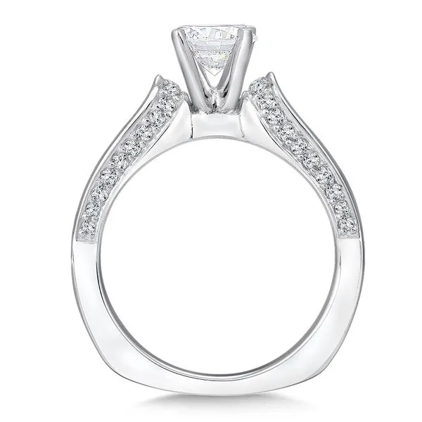 14k WG 0.32CT Diamond Accented Engagement Ring Mounting (Center Sold Separately) Image 2 Vaughan's Jewelry Edenton, NC