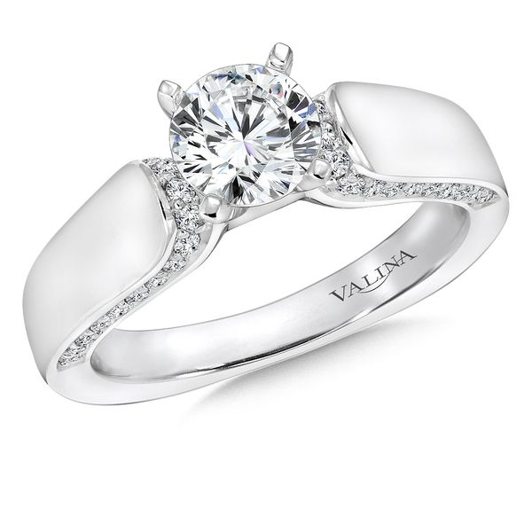 14k WG 0.32CT Diamond Accented Engagement Ring Mounting (Center Sold Separately) Vaughan's Jewelry Edenton, NC