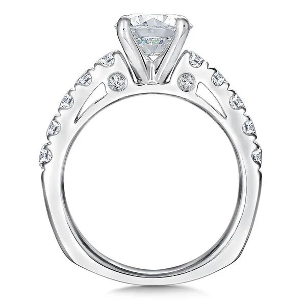 14k WG 0.68CT 4-Prong Solitaire with 12 Side Stones Engagement Ring Mounting (Center Sold Separately) Image 2 Vaughan's Jewelry Edenton, NC
