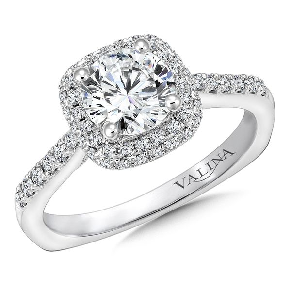 14k WG 0.31CT Double Halo Pave' Set Diamond Engagement Ring Mounting (Center Sold Separately) Vaughan's Jewelry Edenton, NC
