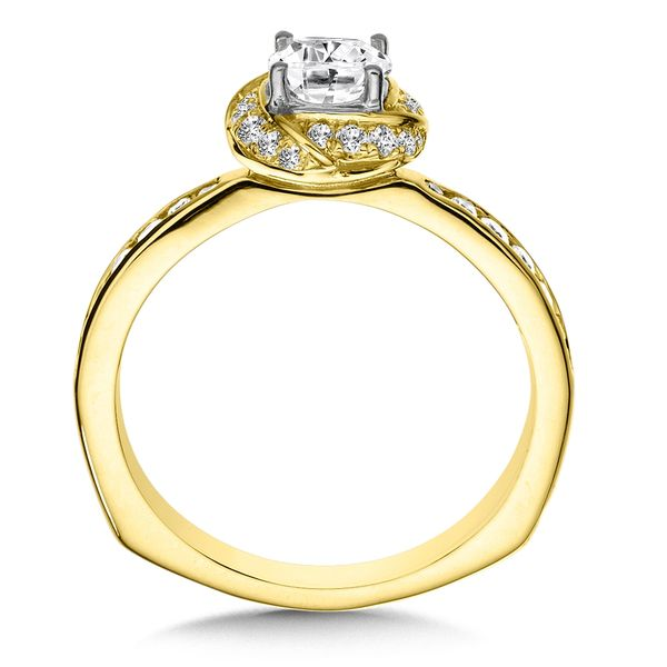 14k YG 0.29CT Halo & Channel Set Diamond Engagement Ring Mounting (Center Sold Separately) Image 2 Vaughan's Jewelry Edenton, NC