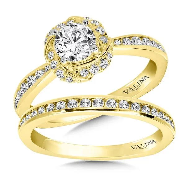 14k YG 0.29CT Halo & Channel Set Diamond Engagement Ring Mounting (Center Sold Separately) Image 3 Vaughan's Jewelry Edenton, NC