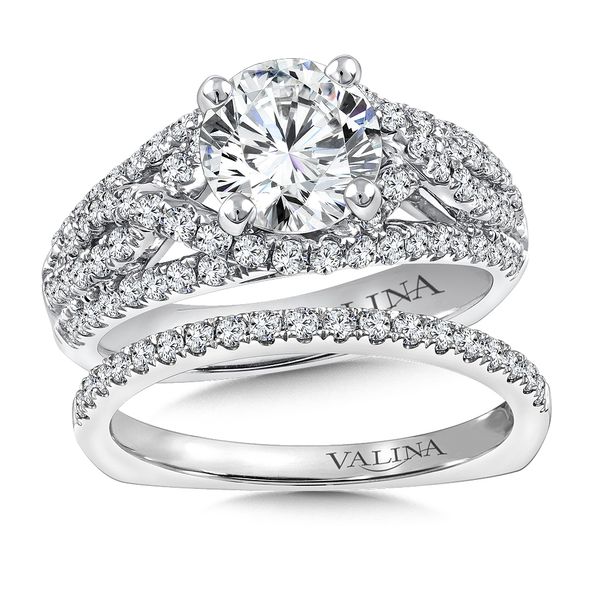 14k WG 0.81CT Criss Cross Diamond Engagement Ring Mounting (Center Sold Separately) Image 2 Vaughan's Jewelry Edenton, NC