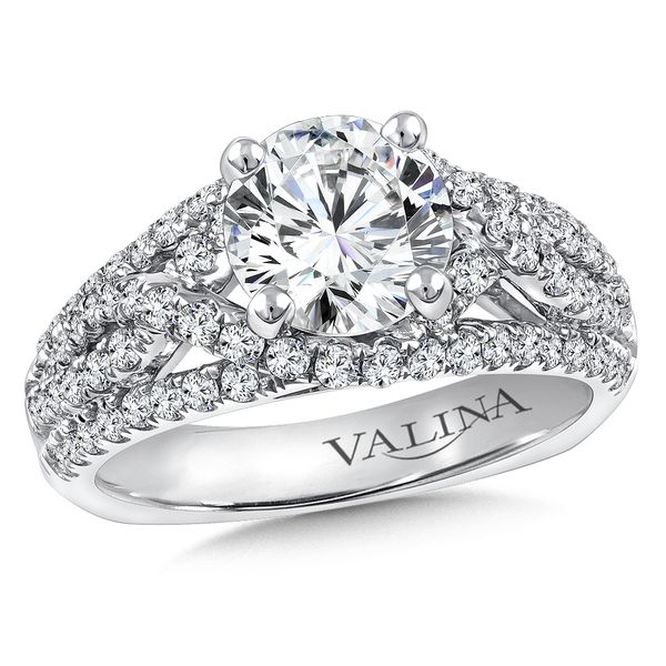 14k WG 0.81CT Criss Cross Diamond Engagement Ring Mounting (Center Sold Separately) Vaughan's Jewelry Edenton, NC