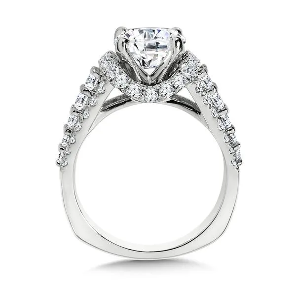 14k WG 1.19CT 3-Row Diamond Engagement Ring Mounting (Center Sold Separately) Image 2 Vaughan's Jewelry Edenton, NC