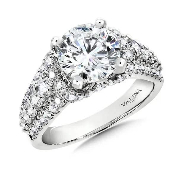 14k WG 1.19CT 3-Row Diamond Engagement Ring Mounting (Center Sold Separately) Vaughan's Jewelry Edenton, NC