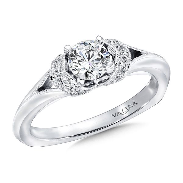 14k WG 0.13CT Diamond Accented Engagement Ring Mounting (Center Sold Separately) Vaughan's Jewelry Edenton, NC