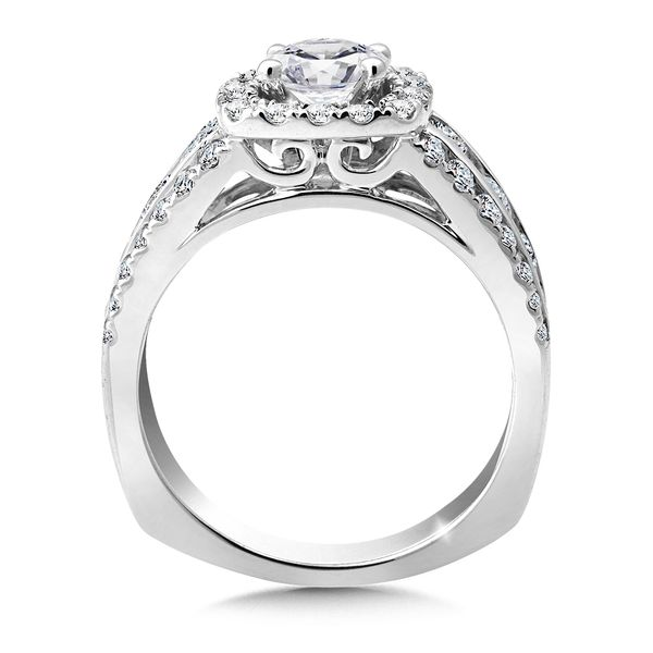 14k WG 1.23CT 3-Row & Halo Diamond Engagement Ring Mounting (Center Sold Separately) Image 2 Vaughan's Jewelry Edenton, NC