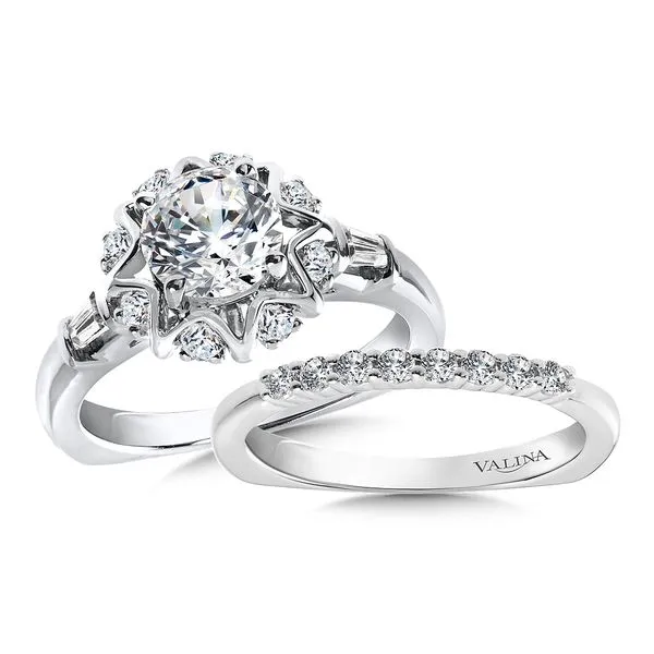 14k WG 0.31CT Diamond Halo Engagement Ring Mounting (Center Sold Separately) Image 3 Vaughan's Jewelry Edenton, NC