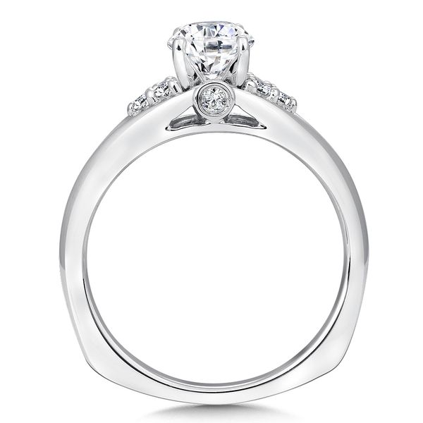 14k WG 0.13CT Flared Diamond Accented Engagement Ring Mounting (Center Sold Separately) Image 2 Vaughan's Jewelry Edenton, NC