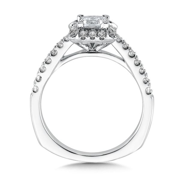 14k WG 0.28CT Diamond Halo with Cathedral Shoulders Engagement Ring Mounting (Center Sold Separately) Image 2 Vaughan's Jewelry Edenton, NC