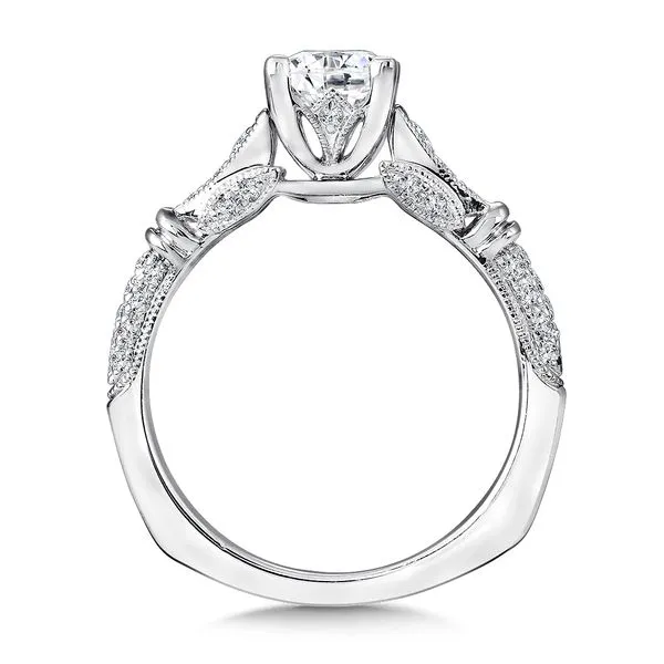 14k WG 0.23CT Vintage Inspired Engagement Ring Mounting (Center Sold Separately) Image 2 Vaughan's Jewelry Edenton, NC