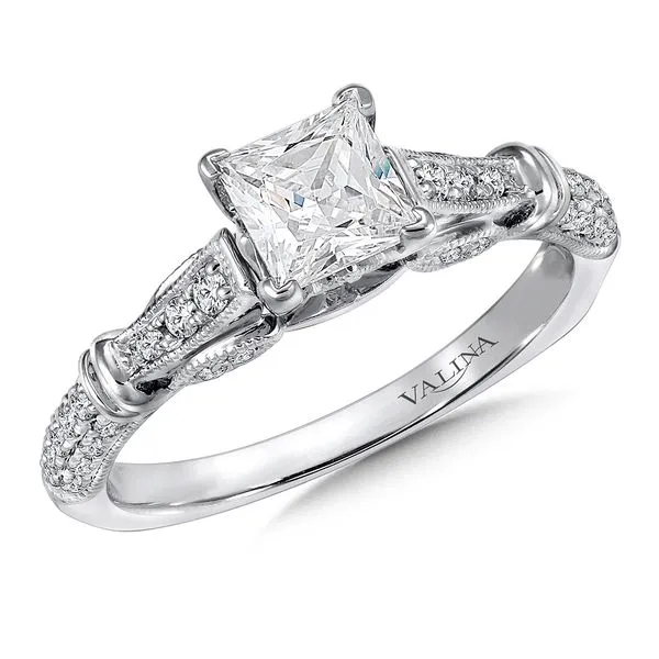 14k WG 0.23CT Vintage Inspired Engagement Ring Mounting (Center Sold Separately) Vaughan's Jewelry Edenton, NC