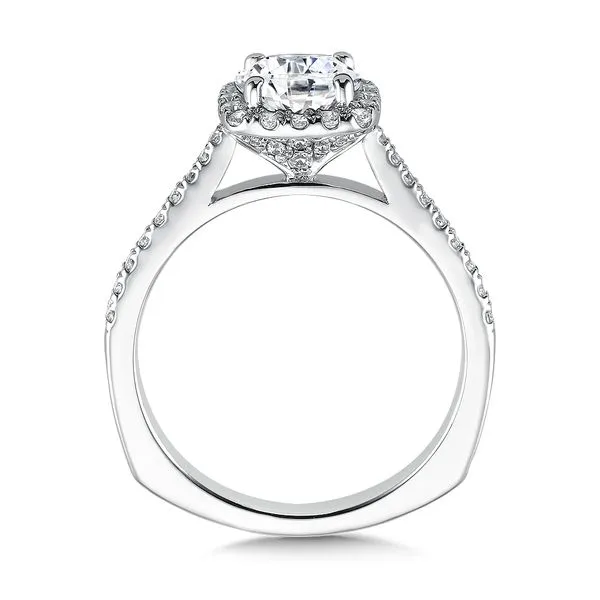 14k WG 0.31CT Diamond Halo & Shank Engagement Ring Mounting (Center Sold Separately) Image 2 Vaughan's Jewelry Edenton, NC
